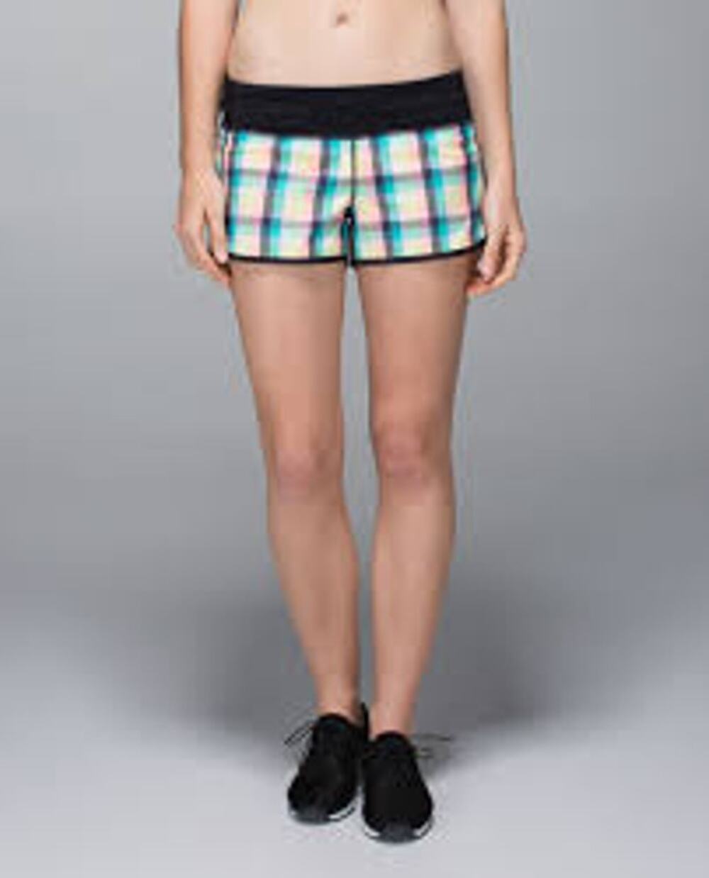 Lululemon Run Speed Shorts Wee Wheezy Check Plaid Women's Size 6